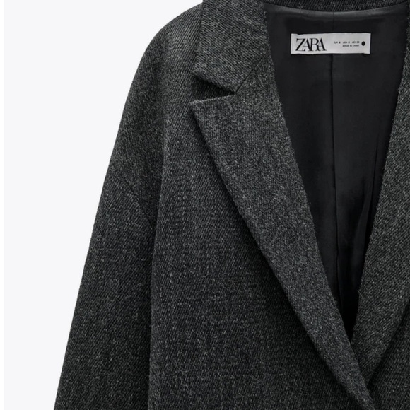 Zara Dark Gray Coat - Picture 2 of 8